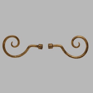 embout fer curl or antique tringle à rideau 14 mm L 16 cm 2 pcs