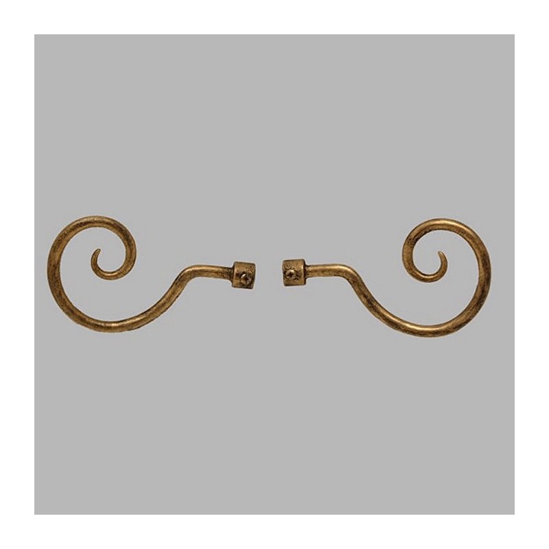 embout fer curl or antique tringle à rideau 14 mm L 16 cm 2 pcs