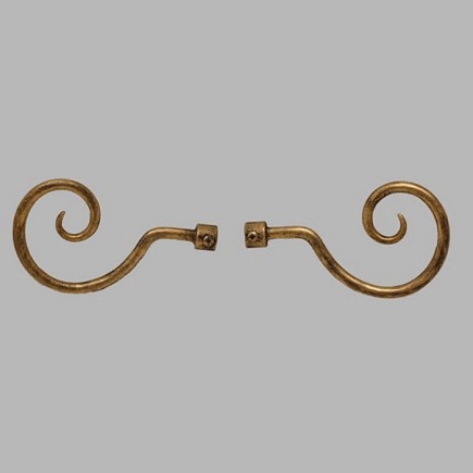 embout fer curl or antique tringle à rideau 14 mm L 16 cm 2 pcs