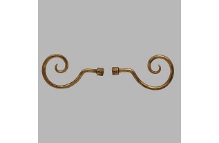 embout fer curl or antique tringle à rideau 14 mm L 16 cm 2 pcs