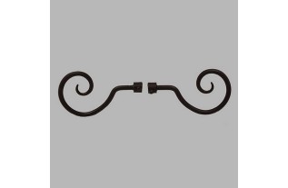 eindknop krul zwart 14 mm L 16 cm 2 stks