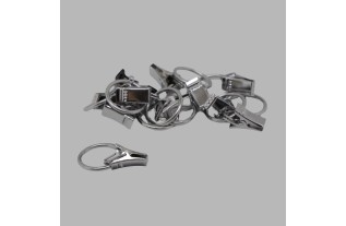 Gordijnring met knijper aluminium 10 stuks