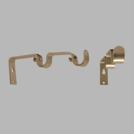 muursteun opleg dubbel gordijnroede 14-16 mm zilver 15 cm 2 stuk