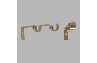 muursteun opleg dubbel gordijnroede 14-16 mm zilver 15 cm 2 stuk