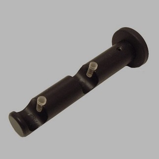 brackets double curtain rod 16 mm black L 12 cm