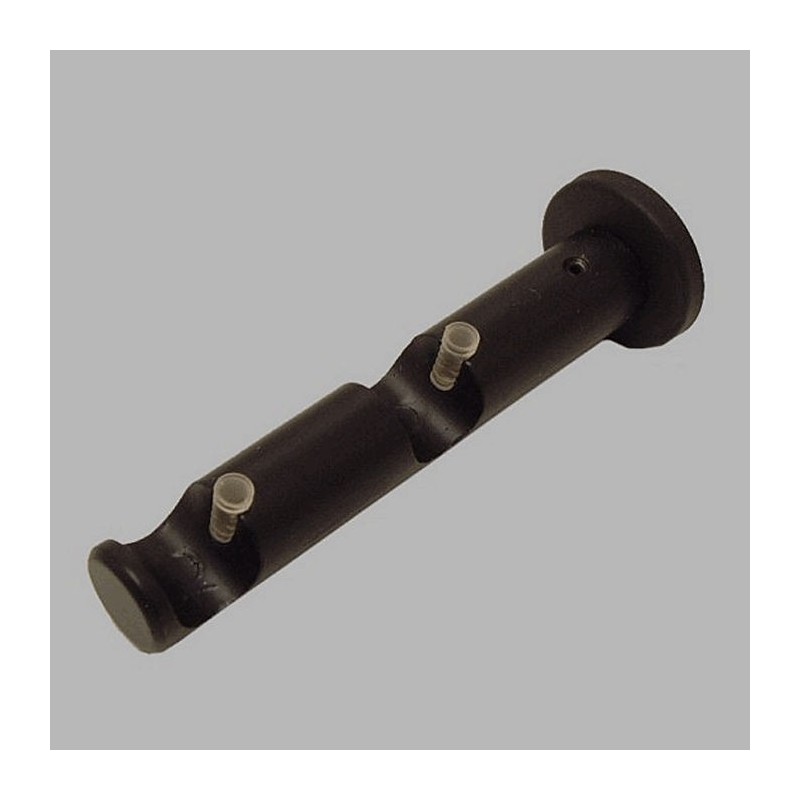 brackets double curtain rod 16 mm black L 12 cm