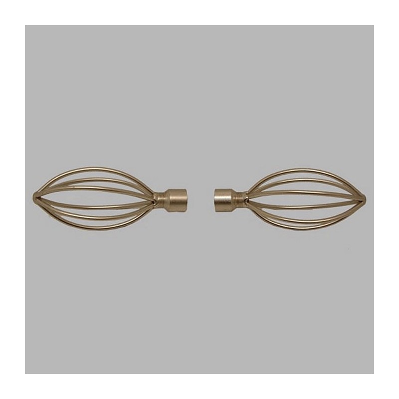 eindknop spiraal punt gordijnroede 16 mm zilver L 13 cm