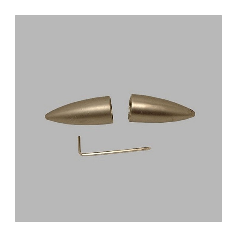 finial bullet point silver curtain rod 16 mm 2 pcs