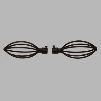 embout point de spirale tringle à rideau 16 mm noir L 13cm 2 pcs