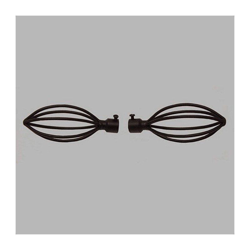 embout point de spirale tringle à rideau 16 mm noir L 13cm 2 pcs