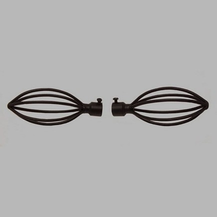 embout point de spirale tringle à rideau 16 mm noir L 13cm 2 pcs