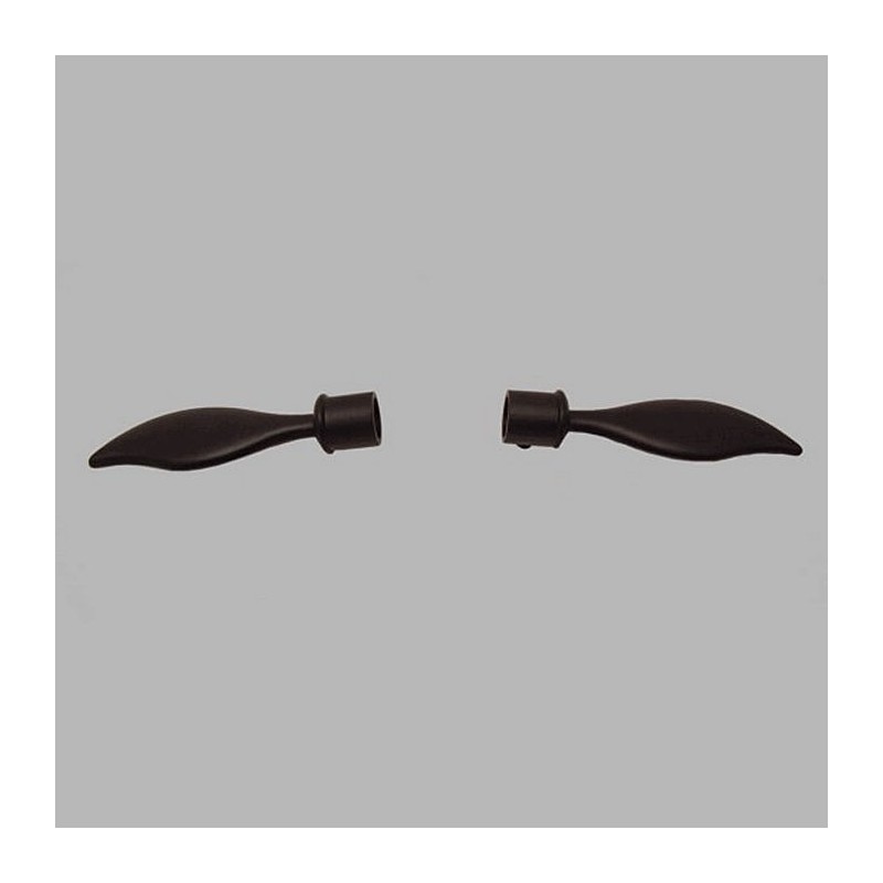 eindknop Memphis gordijnroede 16 mm zwart L 13 cm 2 stuks