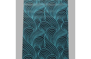 papier peint intissé petrol rétro waves bleu et noir