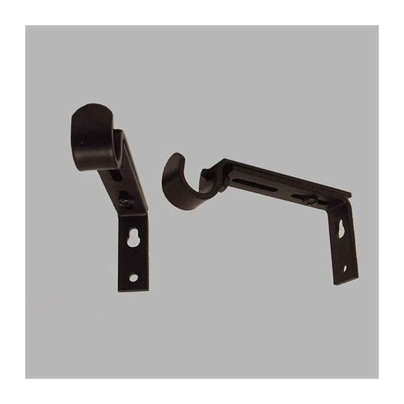 extendable brackets 10-14 cm curtain rod 16 mm black  2 pieces