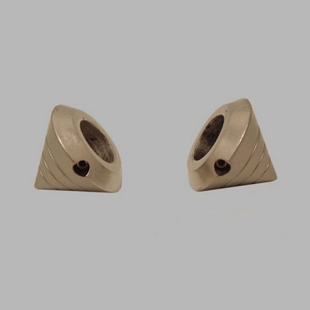 embout Cône petit argent tringle à rideau 16 mm 2 pcs