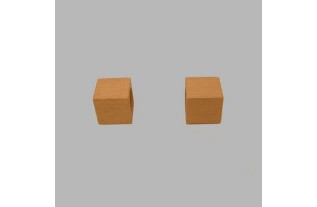 embout cube en bois naturel tringle à rideau 16 mm 2 pcs