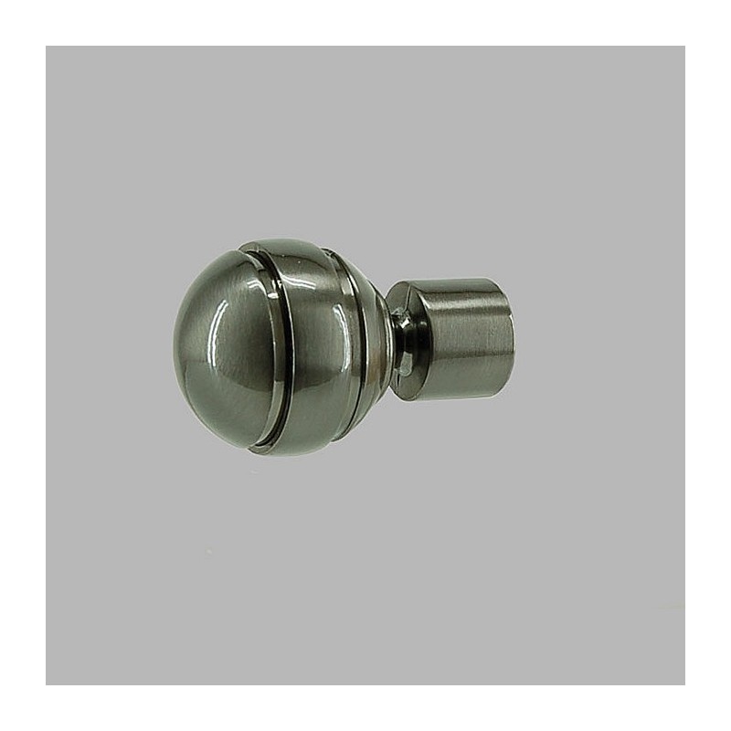 eindknop kogel gordijnroede 20 mm kleur zwart nikkel 2 stks