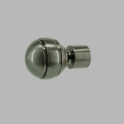 finial bullet curtain rod 20 mm color black nickel 2 pcs
