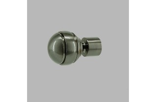 eindknop kogel gordijnroede 20 mm kleur zwart nikkel 2 stks