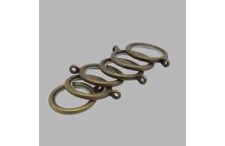 Antiek kopenen ring roede 20 mm 6 stuks