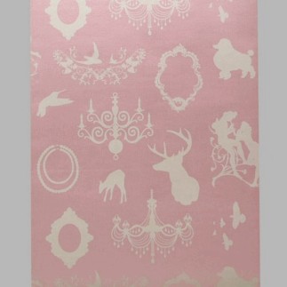 behang frames nostalgie zijde glanzend roze en wit