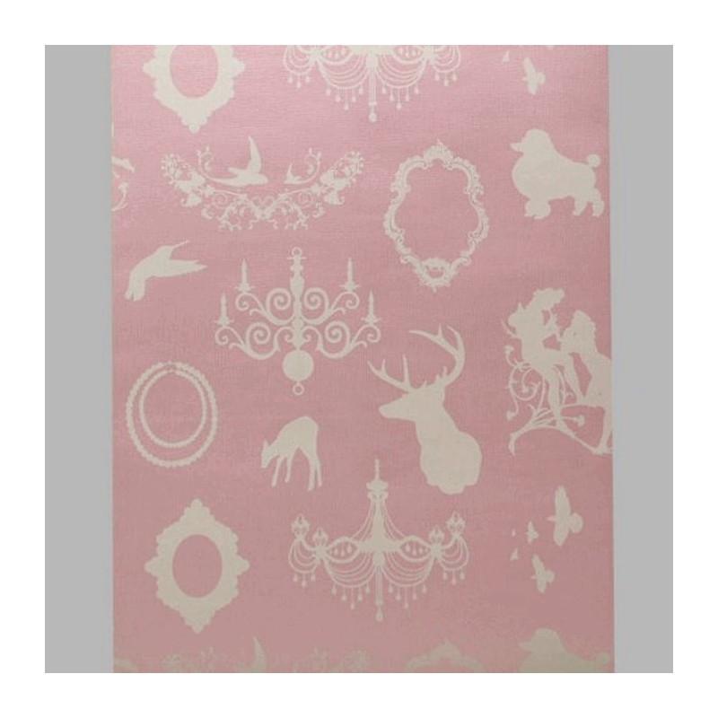 behang frames nostalgie zijde glanzend roze en wit behang frames nostalgie zijde glanzend roze en wit