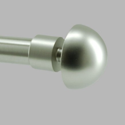 eindknop half bol gordijnroede 20 mm kleur geborsteld nikkel 1 stuk