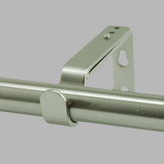 muursteun gordijnroede 20 mm uitschuifbaar kleur geborsteld nikkel 2 stks