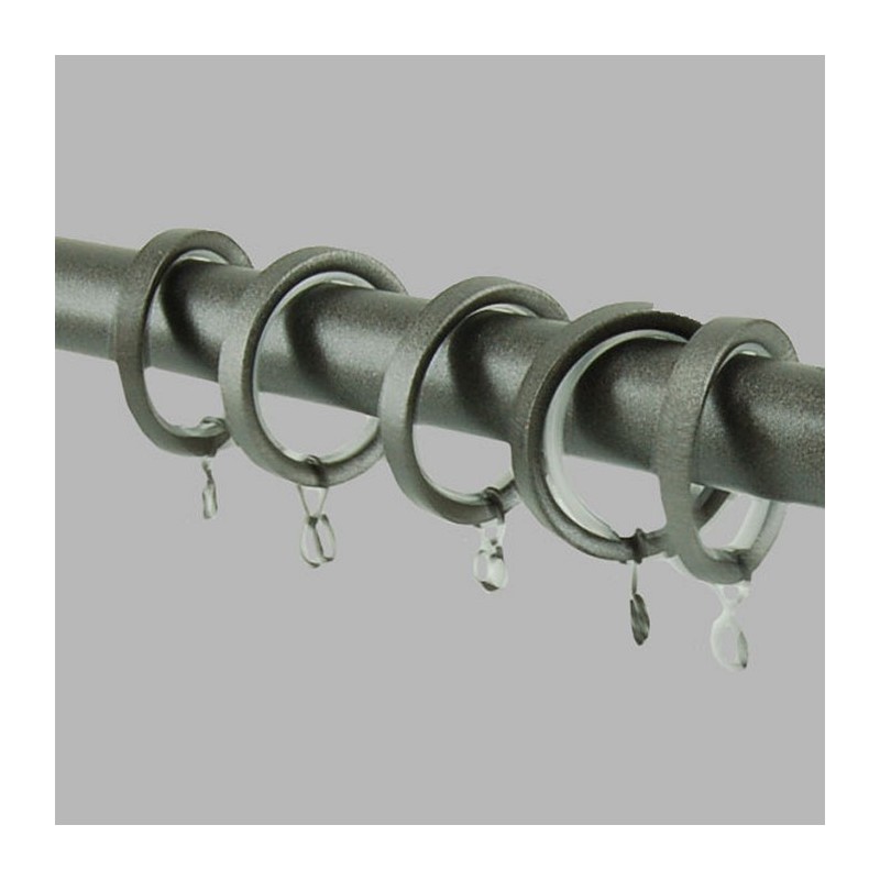 anneaux tringle à rideau 20 mm plat anthracite 35-38 mm 6 pcs