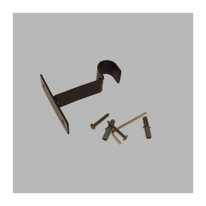 muur steun gordijnroede 20 mm kleur zwart lengte 9 cm per stuk