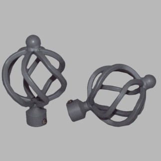 finial globe curtain rods 20 mm color grey 2 pcs