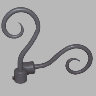 eindknoppen krul gordijnroede 20 mm kleur grijs 2 stks