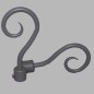 finial curl curtain rods 20 mm color grey 2 pcs