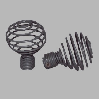 eind knoppen veerbol gordijnroede 20 mm kleur grijs 2 stks