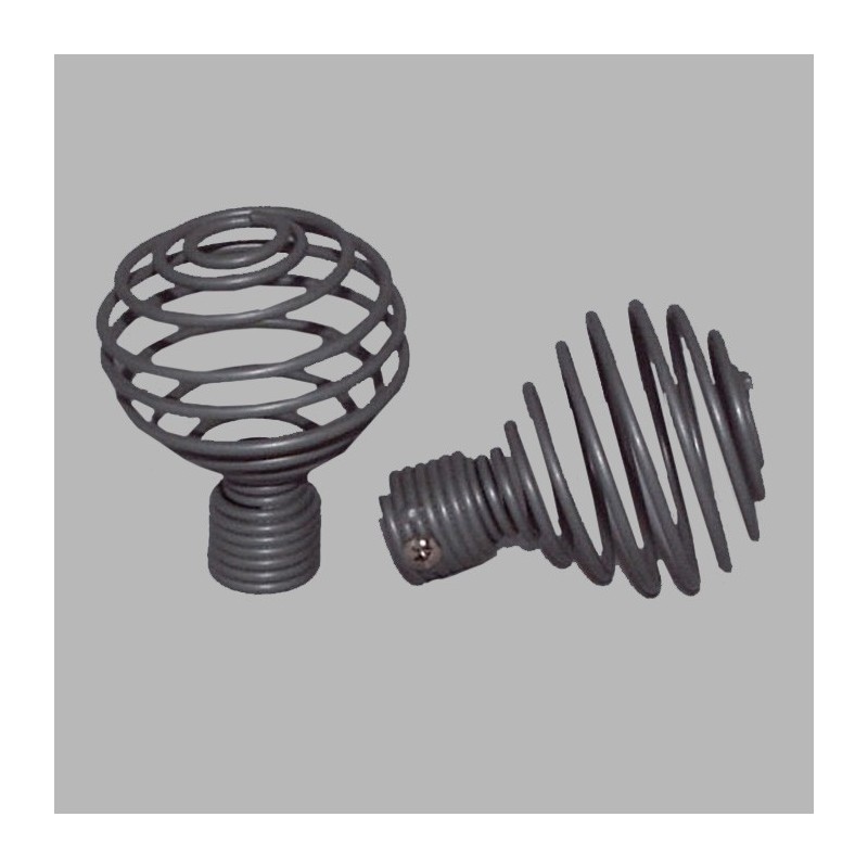 finial spring bol curtain rods 20 mm color grey 2 pcs