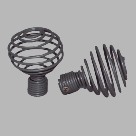 finial spring bol curtain rods 20 mm color grey 2 pcs