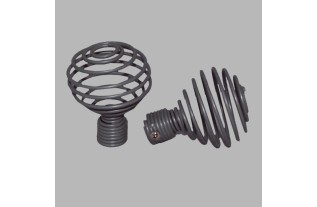 finial spring bol curtain rods 20 mm color grey 2 pcs