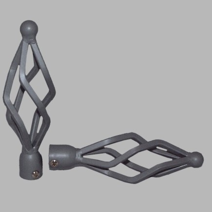 finial spiral curtain rods 20 mm color grey 2 pcs