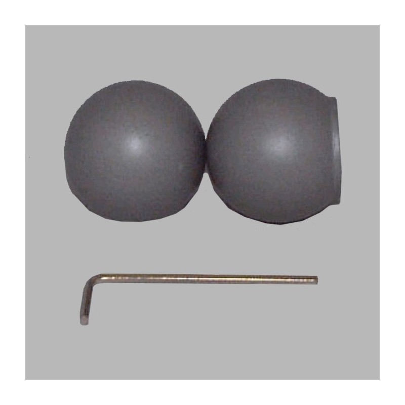 embouts bola tringle à rideau 20 mm couleur gris 2 pcs