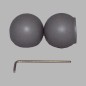 finial bola curtain rods 20 mm color grey 2 pcs