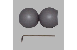 embouts bola tringle à rideau 20 mm couleur gris 2 pcs