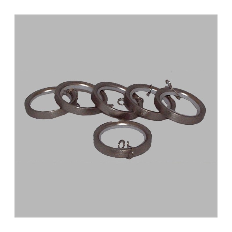 anneaux tringle à rideau 20 mm 35-40 mm couleur nickel brossé 6 pcs