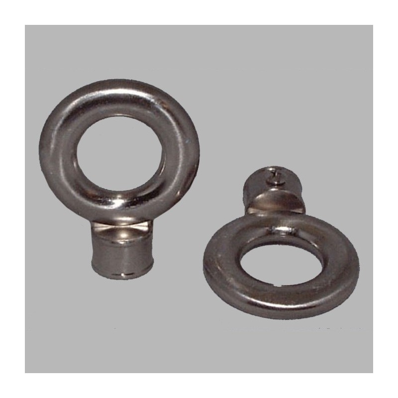 eindknoppen ring gordijnroede 20 mm kleur geborsteld nikkel 2 stks