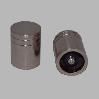 eindknoppen cilinder 20mm kleur kleur geborsteld nikkel 2 st