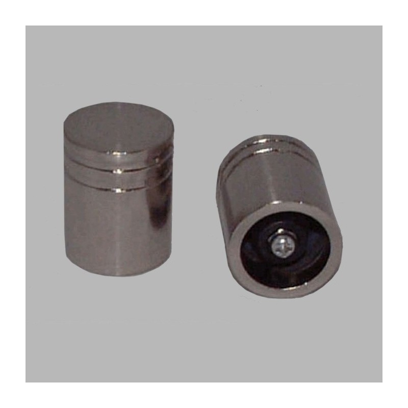 eindknoppen cilinder 20mm kleur kleur geborsteld nikkel 2 st