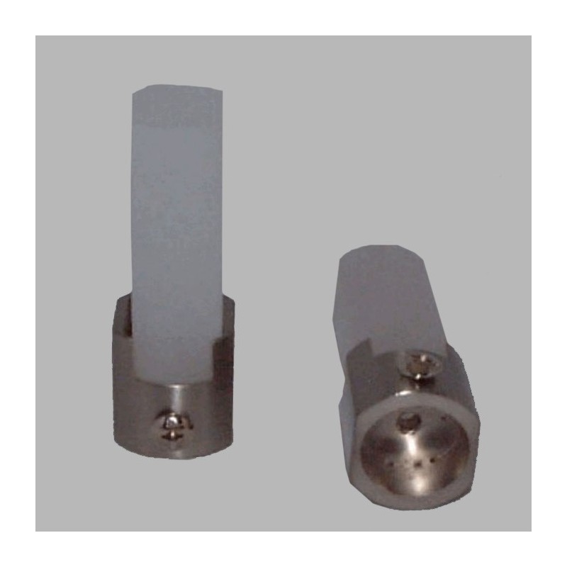 embouts ovale tringle à rideau 20mm couleur nickel brossé 2 pcs