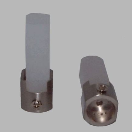 eindknoppen ovaal gordijnroede 20 mm kleur geborsteld nikkel 2 stks