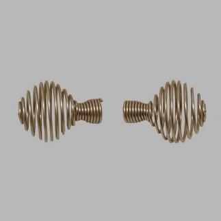 embout boule spirale tringle à rideau 20 mm acier inox mat L 9 cm 2 pcs