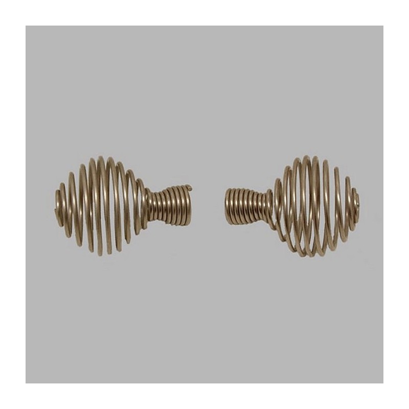 eindknop veer bol gordijnroede 20 mm RVS mat L 9 cm 2 stuks