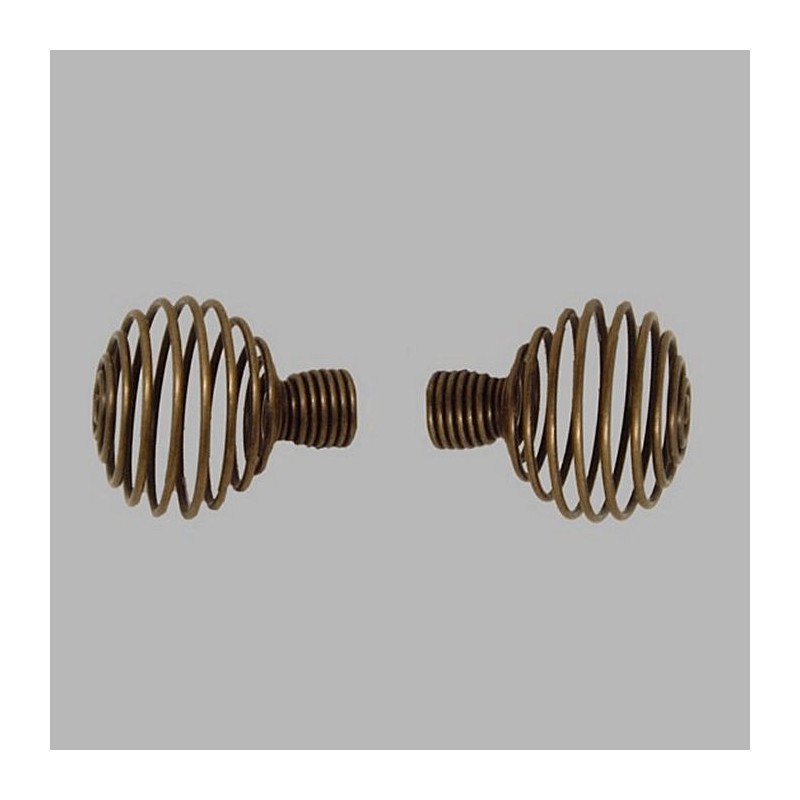 eindknop veer bol antiek gordijnroede 20 mm lengte 9 cm